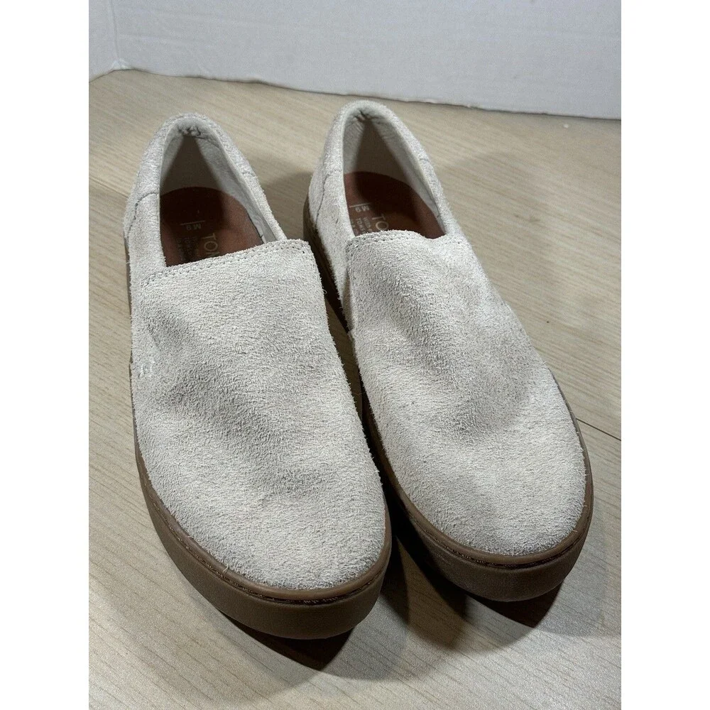 TOMS Lomas Slip-on Sneaker Cream  Shoes Birch Shaggy Suede/Gum sz M9